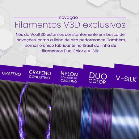 Imagem de Filamento PLA Duo Color Lilas com Preto Premium 1Kg Duas Cores V-Silk 1,75mm Para Impressora 3D - Voolt3D Oficial