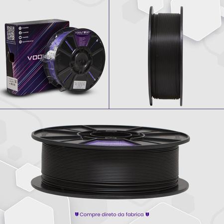 Imagem de Filamento PLA Preto Velvet Premium 1Kg, Com Efeito Fosco, 1,75mm, Para Impressora 3D - Voolt3D Oficial
