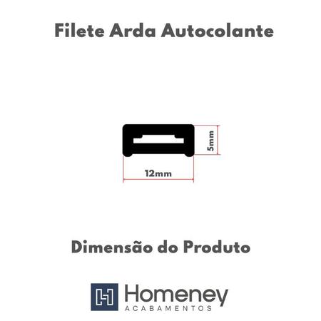 Imagem de Filete Arda Autocolante em Aluminio 12mm x 5mm  - Homeney