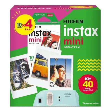 Imagem de Filme Instantâneo para Câmeras Fuji Film Instax Mini Kit com 40 Fotos 54x86 mm Fundo Branco