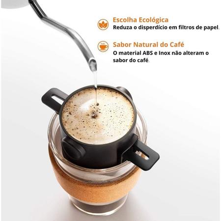 Imagem de Filtro Cafe Mini Coador de Café Portátil Dobrável Aço Inox Reutilizavel Cozinha