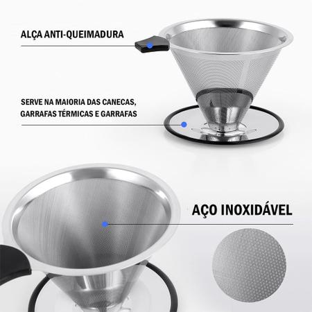 Imagem de Filtro Coador De Café Aço Inox Não Usa Papel Reutilizável