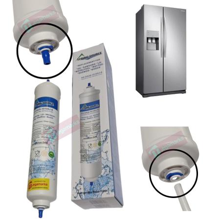 Imagem de Filtro De Agua Geladeira refrigerador Side By Side Externo Universal engate rápido 1/4 com certificação nsf e iso