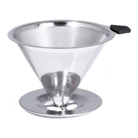 Imagem de Filtro De Café Coador Inox  Grande Reutilizável Pour Over