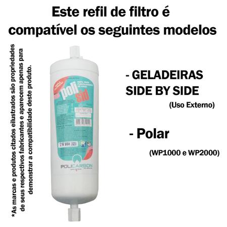 Imagem de Filtro Refil Compatível com Geladeira Side by Side e Purificador Polar