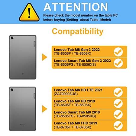 Imagem de Fintie Case para Lenovo Tab M8 HD / Smart Tab M8 / Tab M8 FHD, Premium PU Leather Folio Cover para Lenovo Tab M8 HD TB-8505F TB-8505X / Smart Tab M8 TB-8505FS / Tab M8 FHD TB-8705F 8" Tablet, Preto