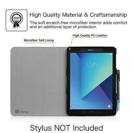 Imagem de Fintie Folio Case para Samsung Galaxy Tab S3 9.7, Proteção de canto Tampa premium pu couro com suporte protetor S Pen Auto Sleep/Wake para Aba S3 9.7 (SM-T820/T825/T827), Blossom