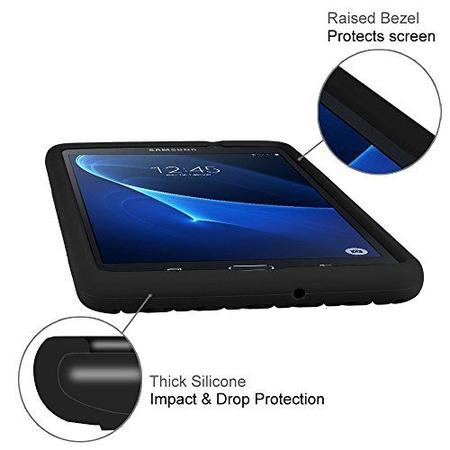 Imagem de Fintie Silicone Case para Samsung Galaxy Tab A 7.0, Honey Comb Series Light Weight Anti Slip Shock Proof Cover Kids Friendly para Galaxy Tab Um Tablet de 7 polegadas 2016 Versão (SM-T280/SM-T285), Preto