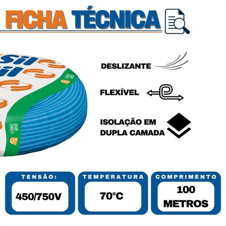 Imagem de Fio 4mm 100 Metros Anti Chama Flexível Sil Flexsil Unipolar 100 Metro Cores Azul Verde Preto