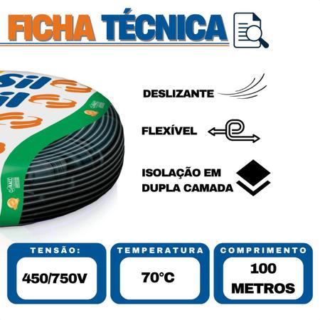 Imagem de Fio 4mm 100 Metros Anti Chama Flexível Sil Flexsil Unipolar 100 Metro Cores Azul Verde Preto
