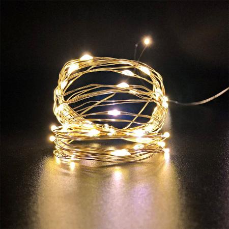 Imagem de Fio De Fada Led Decoração Cordão De Luz 10mts - Branco Quente