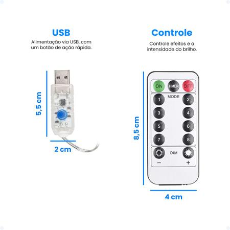 Imagem de Fio Fada Cordão De Led 5 Metros Decoração Varal De Luz Usb