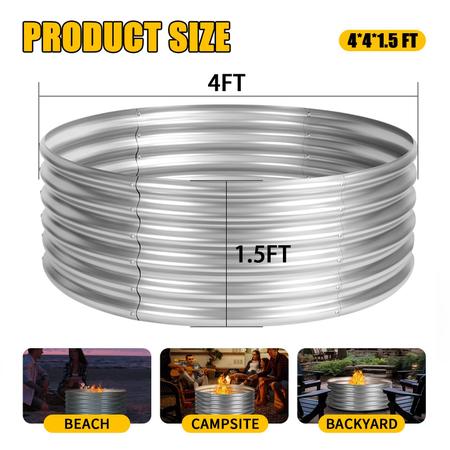 Imagem de Fire Ring Toolterritary 122 cm, redondo, galvanizado, 46 cm de altura