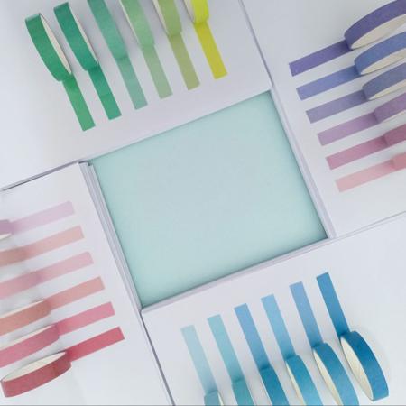 Imagem de Fita adesiva colorida tape tom pastel degradê 6 Fitas divertidas