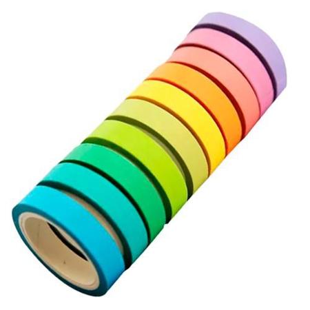 Imagem de Fita Adesiva colorida Washi Tape Fresh Slim 10 cores BRW