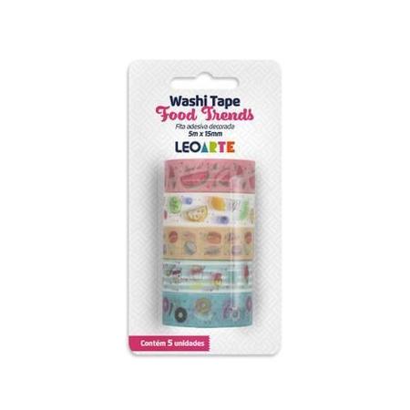 Fita Adesiva Decorada Washi Tape Food Trends 12,5X3M Bl Com 05 - GNA Imagem de Fita Adesiva Decorada Washi Tape Food Trends 12,5X3M Bl Com 05 - GNA