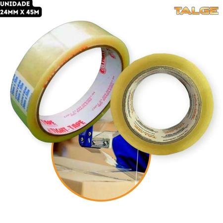 Imagem de Fita Adesiva Durex Transparente Resistente Talge - 24mm x 45m 24x45 - Unidade