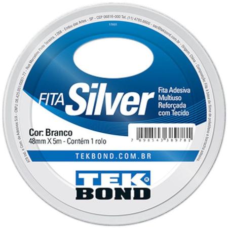 Imagem de Fita Adesiva Tek Bond Silver Tape Branca 48mm X 5m