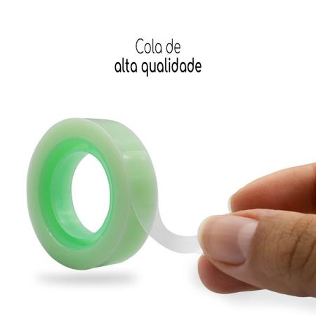 Imagem de Fita Adesiva Transparente Verde Azul Colorida Fixa Decora