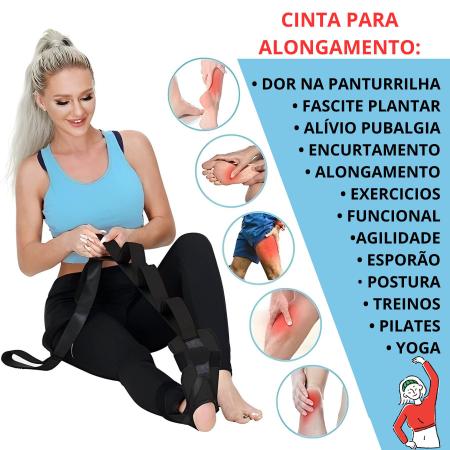 Imagem de Fita Alongamento Para Pernas Pés Pilates Yoga E Fisioterapia FAIXA funcional