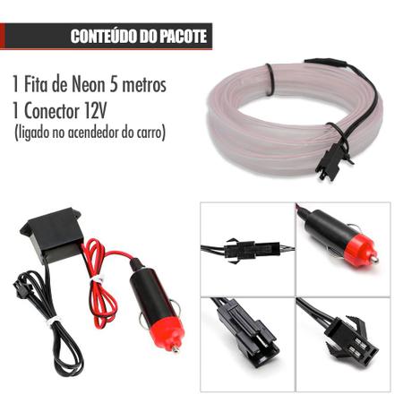 Imagem de Fita Barra Led P/ Painel Branco Frio Fiat Linea 2009 2010 2011 2012 5m Metros Flexível Tunning Top