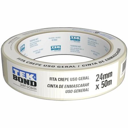 Imagem de Fita Crepe 24mm x 50m Tekbond