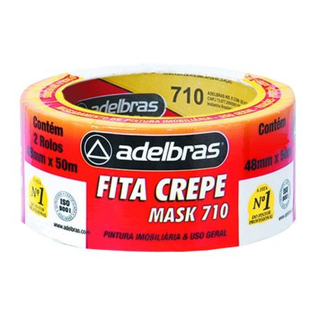 Imagem de Fita Crepe Adelbras 48 Milímetros X 50 Metros Mask 710 Branca 5 unidades