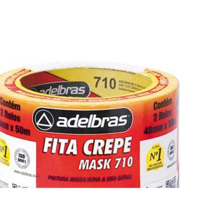 Imagem de Fita Crepe Adelbras Mask-710 48Mmx50Mt - Kit C/2 Unidades