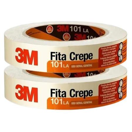 Imagem de Fita Crepe Adesiva Uso Geral 101 LA 18mmx50m 3M (2 rolos)