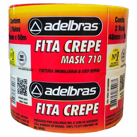 Imagem de Fita Crepe Premium 48mmX50m Adelbras Mask 710 - 1 unidade