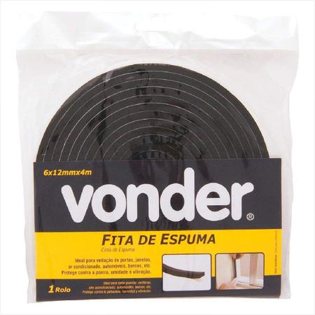 Imagem de Fita de espuma adesiva 6 mm x 12 mm com 4 metros - Vonder