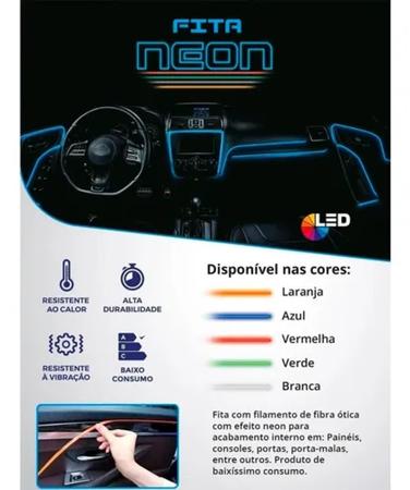 Imagem de Fita De Led Neon Shocklight de 1 metro para Painel Interior Carro