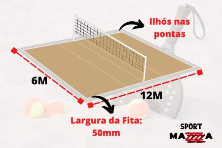 Imagem de Fita De Marcação de Quadra 6x12 p/ Praia Ou Gramado + Fixadores