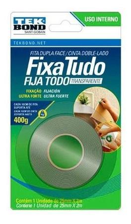 Imagem de Fita Dupla Face Acrílica Tekbond Transparente - 25mm X 2m