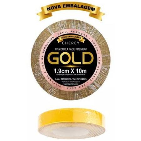 Imagem de Fita Dupla Face Cola Premium Gold 10m Para Colocação Cabelo