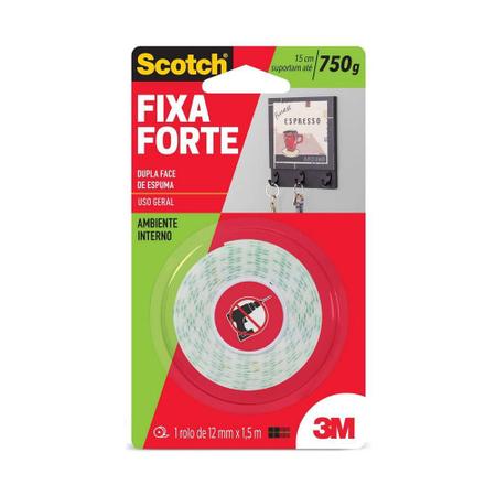 Imagem de Fita Dupla Face Scotch 3M Fixa Forte Espuma 12mm x 1,5m