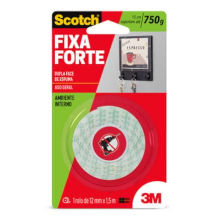 Imagem de Fita Dupla Face Scotch Fixa Forte Espuma 12mm x 1,5 Metro - HB004087647 - 3M
