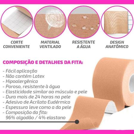 Imagem de Fita Faixa Invisível Ajustável Levanta Seios Sutiã Sustentação 5 Metros Push Up Adesivo Boob Tape