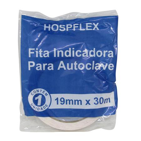 Imagem de Fita Indicadora para Autoclave 19mm x 30m Hospflex