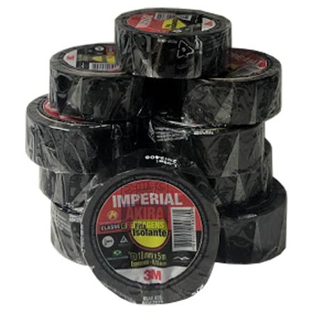 Imagem de Fita Isolante 3m Imperial Preto 18mm X 5 Metros 10 Unidades