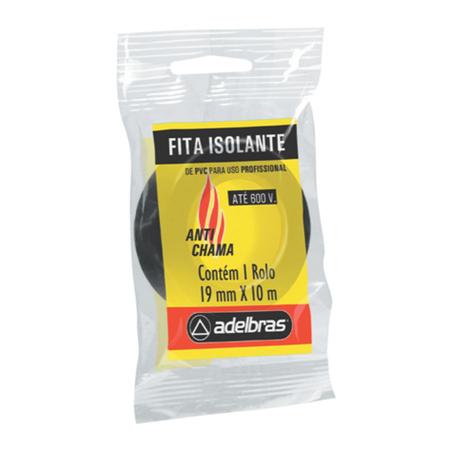 Imagem de Fita Isolante Anti-Chama 19mmX10m Até 600V Preta Adelbras