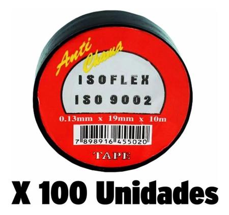 Imagem de Fita Isolante Anti Chama Isoflex 19mm X 10m C/ 100 Unidades