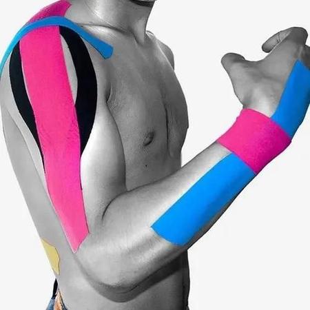 Bandagem elastica fisioterapia fita kinesio tape cinesiologia adesiva  muscular alivio dor lesao atle - MAKEDA - Bandagem - Magazine Luiza