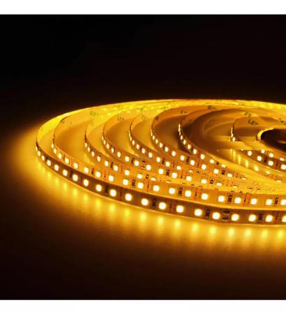 Imagem de Fita LED 3528 Amarelo Rolo Com 5 Metros e 300 LEDs Siliconada E Adesivo 480 Lumens  TB5020