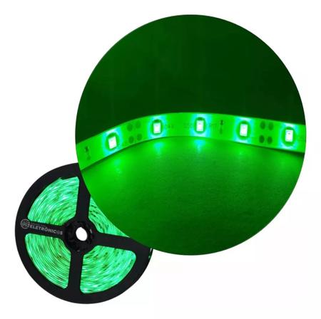 Imagem de Fita LED 3528 Verde Rolo Com 5 Metros e 300 LEDs Siliconada E Adesivo 480 Lumens  TB5022