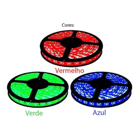 Imagem de Fita LED 5 Metros Dupla Face 3 Cores RGB 12V GC