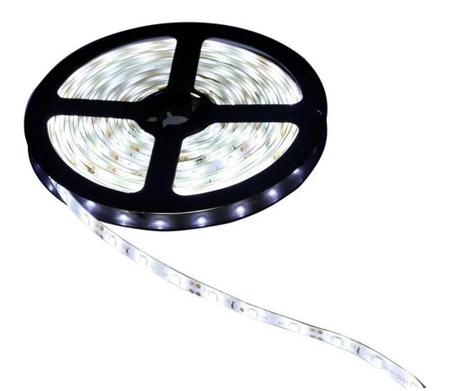 Imagem de Fita Led 5050  Branca FRIO Rolo 5 metros c/ Silicone IP65 12V 24W 6400K (Branca)