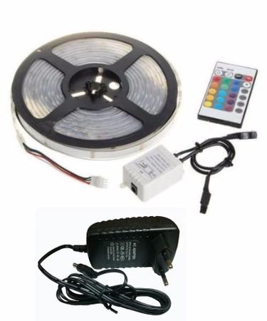 Imagem de Fita Led 5050 Rgb 300 Leds Rolo 5m+ Controle + Fonte