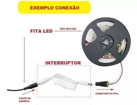 Imagem de Fita Led 5050 Vermelho 5m Com Fonte 3A 12V e Interruptor P4