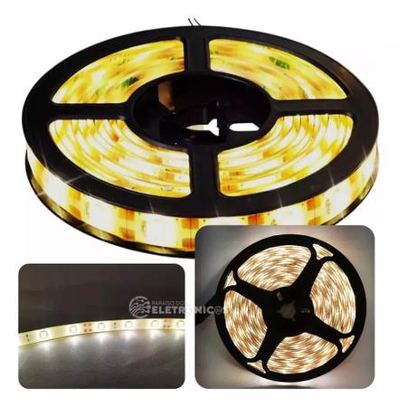 Imagem de Fita Led COM FONTE 12V C/silicone 5050 5mtsIp65 Prova D'aguá 300 LEDs 480 Lumens Decorativa TB5019